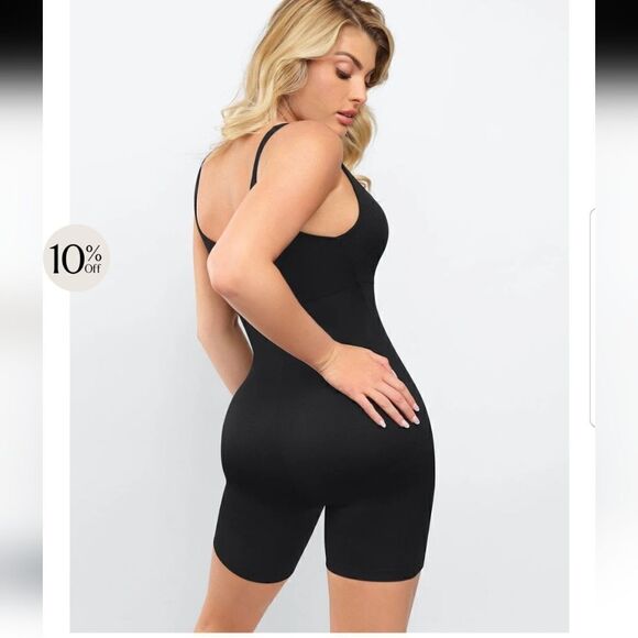 Popilush Shapewear Romper Slimming Workout Square-Neck Thigh - Size L - Picture 5 of 15